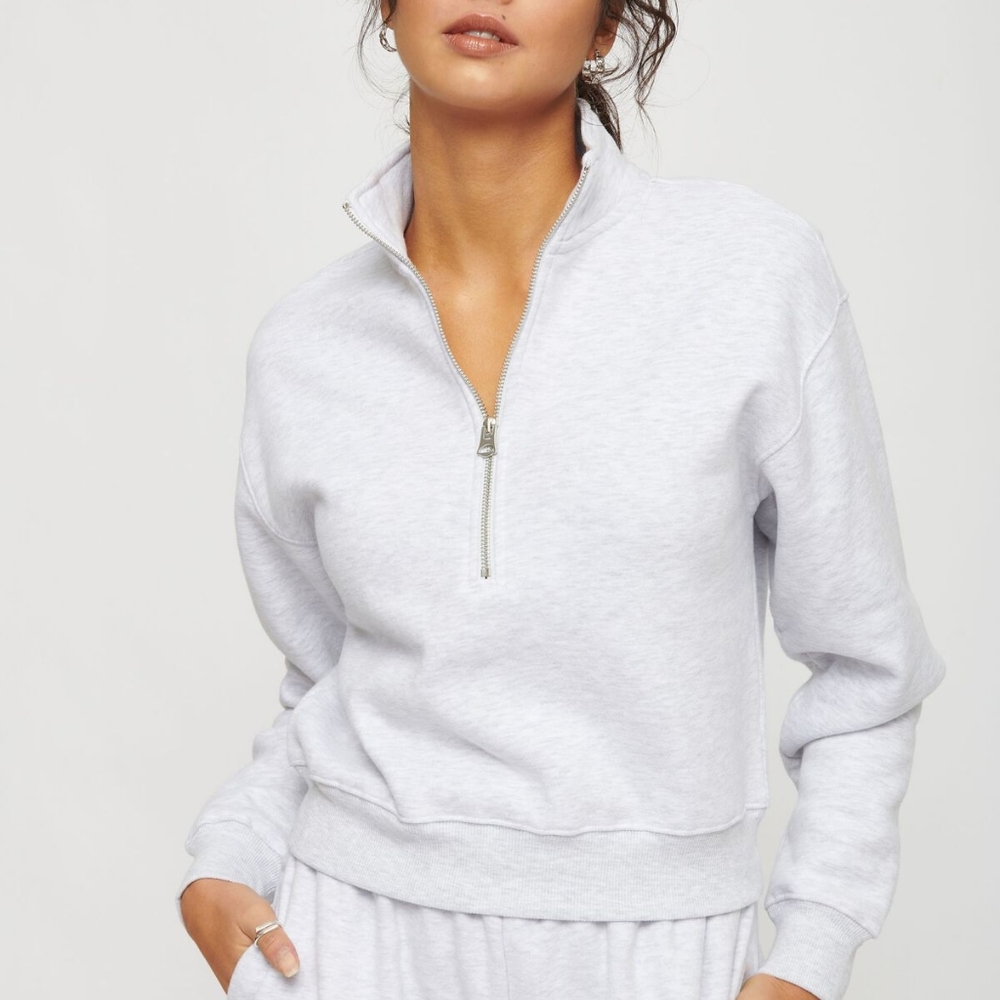Dynamite Heather Grey Half Zip sweater